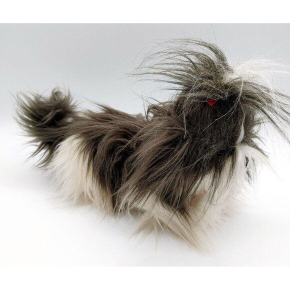 Gund  Plush Shih Tzu Puppy Red Bow Grey White 10” Plush Stuffed Animal #13125 - Picture 3 of 6